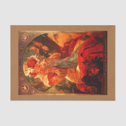 Decoupage Paper 10"x15" - Alphonse Mucha 38 Seidenpapier (Vorderseite)