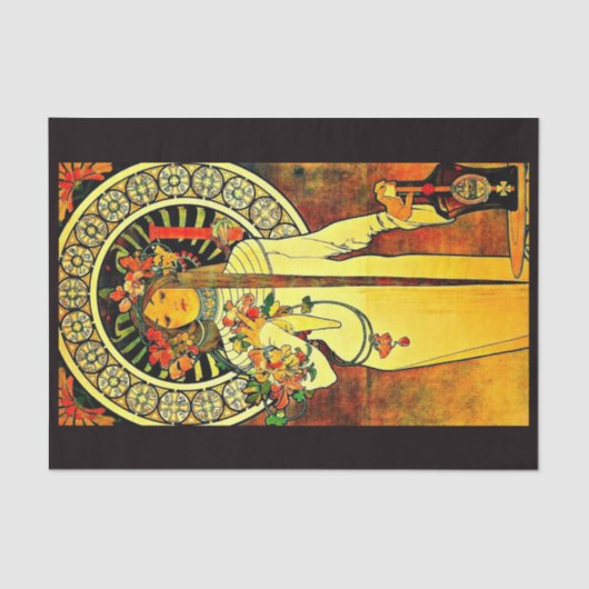 Decoupage Paper 10"x15" - Alphonse Mucha 6 Seidenpapier (Vorderseite)