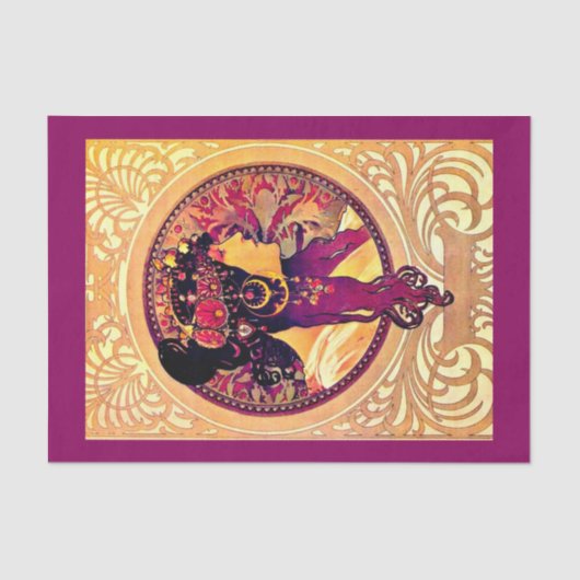 Decoupage Paper 10"x15" - Alphonse Mucha 8 Seidenpapier (Vorderseite)