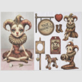 Decoupage Paper Melancholic Clown  Seidenpapier (Vorderseite)