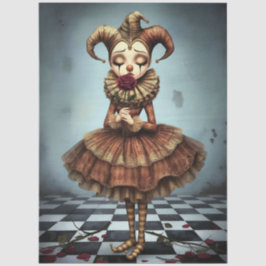 Decoupage Paper Melancholic Clown  Seidenpapier
