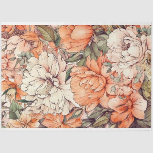 Decoupage Paper, Wrapping, - Ethereal Bouquet 2 Seidenpapier (Vorderseite)