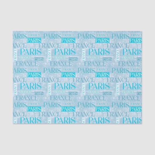 Decoupage Paris Blue Birthday Party Brautparty Seidenpapier (Vorderseite)