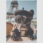 Decoupage Paris Cafe Frenchie Bulldog Cafe Seidenpapier (Vorderseite)
