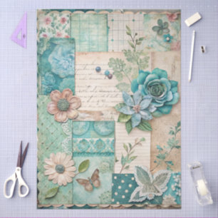 Decoupage Pastel florale Collage Craft Seidenpapier