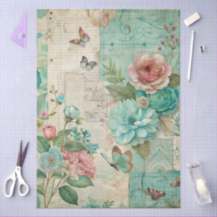 Decoupage Pastel florale Collage Craft Seidenpapier