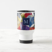 Decoupage Patchwork Stars Pattern Monogram Reisebecher (Mittel)