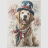 Decoupage Patriotic Golden Retriever 250th Seidenpapier (Vorderseite)