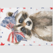 Decoupage Patriotic Raccoon Whimsical 4. Juli Seidenpapier (Vorderseite)