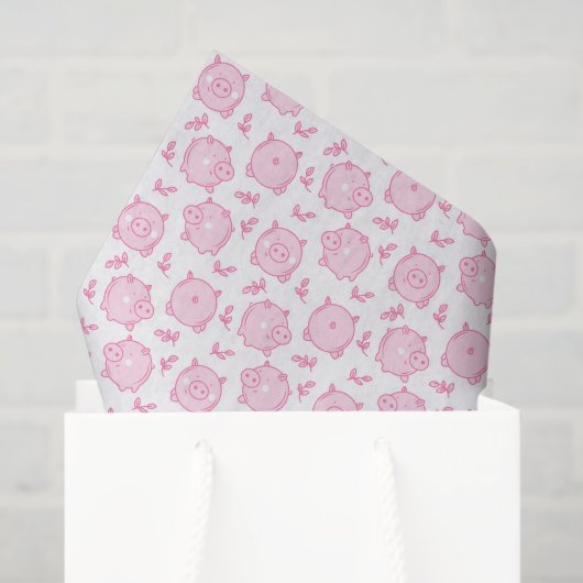 Decoupage Pig Birthday Party Pink Seidenpapier (Geschenktüte)