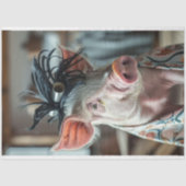 Decoupage Pig Penelope im Salon Seidenpapier (Vorderseite)