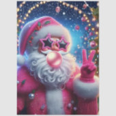 Decoupage Pink Bubblegum Christmas Santa Seidenpapier (Vorderseite)