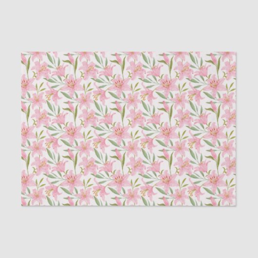 Decoupage Pink Lilien Blumenfarbe Seidenpapier (Vorderseite)