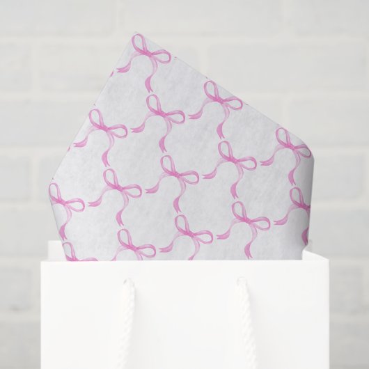 Decoupage Pink Ribbon Bows Birthday Party Seidenpapier (Geschenktüte)
