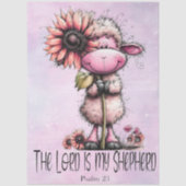 Decoupage Pink Sheep Lord is my Shepard Psalm 23  Seidenpapier (Vorderseite)