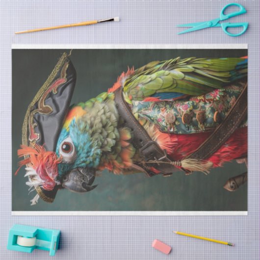 Decoupage Pirate Conure Parrot Seidenpapier (Basteln)