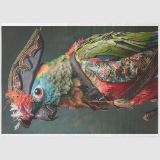 Decoupage Pirate Conure Parrot Seidenpapier (Vorderseite)