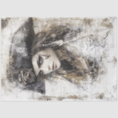 Decoupage Pirate Lady Pirate Hat Sketch Seidenpapier (Vorderseite)