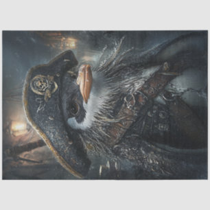 Decoupage Pirate Pinguin auf See Seidenpapier