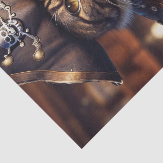 Decoupage - Pirate steampunk Katzentrinkbier - Seidenpapier (Detail)