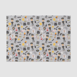 Decoupage Police Officer Birthday Party Grau Seidenpapier