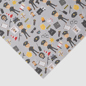 Decoupage Police Officer Birthday Party Grau Seidenpapier (Ausschnitt)