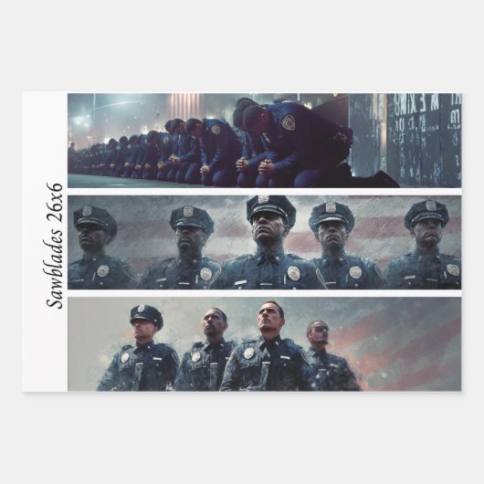 Decoupage Police Tribute Handsaws Geschenkpapier Set (Vorderseite)