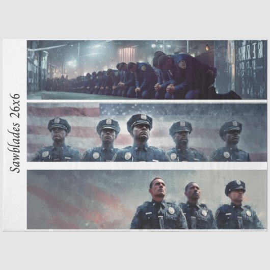Decoupage-Polizei-Tribut-Handsägen Seidenpapier (Vorderseite)