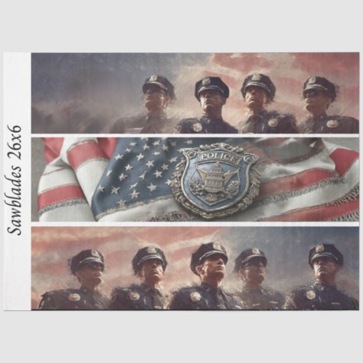 Decoupage-Polizei-Tribut-Handsägen Seidenpapier (Vorderseite)