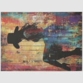 Decoupage POP ART Cowgirl Silhouette Red Black Fun Seidenpapier (Vorderseite)