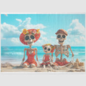 Decoupage Poster Skelton Beach Family Bridges Seidenpapier (Vorderseite)