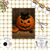 Decoupage Pumpkin Black Cat Spider für Halloween Seidenpapier