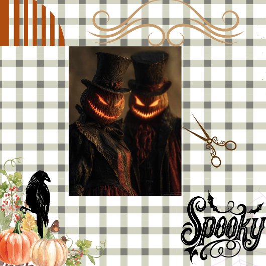 Decoupage Pumpkin Jack-o-Lantern Halloween Gothic Seidenpapier