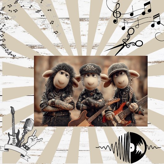 Decoupage Punk Rock Sheep Band Seidenpapier