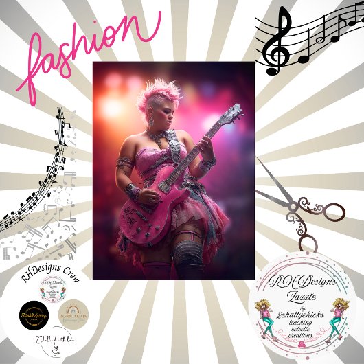Decoupage Punk Rocker Pink Seidenpapier