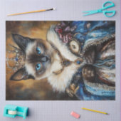 Decoupage Queen Siamese Cat Seidenpapier (Basteln)