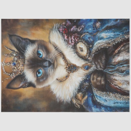 Decoupage Queen Siamese Cat Seidenpapier (Vorderseite)