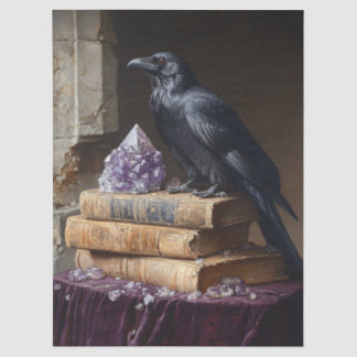 Decoupage Raven und Amethyst Gothic Seidenpapier