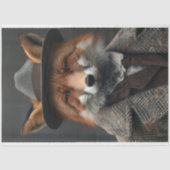Decoupage Red Fox Business Anzug Hat Seidenpapier (Vorderseite)