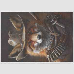 Decoupage Red Fox Steampunk Bandito Seidenpapier