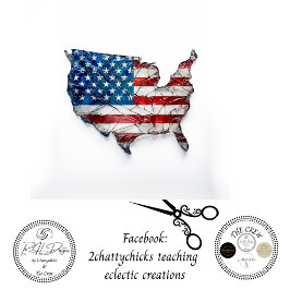 Decoupage Red White Blue USA Flag Glass Effect Seidenpapier