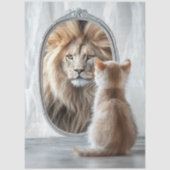 Decoupage-Reflexion Selbst von Kätzchen und Löwe Seidenpapier (Vorderseite)