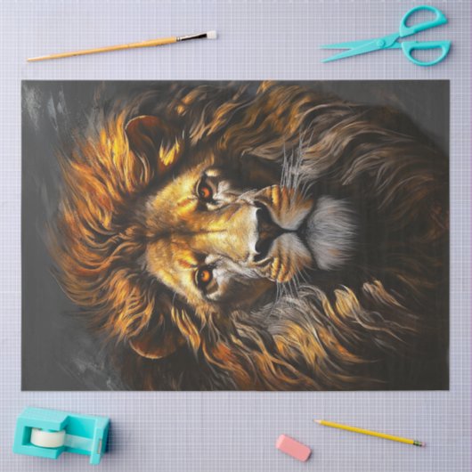 Decoupage Regal Lion Wildlife Gentleman's Haven Seidenpapier (Basteln)