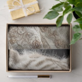 Decoupage Regal White Tiger Portrait Fantasy Nobel Seidenpapier (Geschenk)
