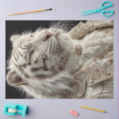 Decoupage Regal White Tiger Portrait Fantasy Nobel Seidenpapier (Basteln)