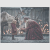 Decoupage Reindeer Child Weihnachtsfest Seidenpapier (Vorderseite)