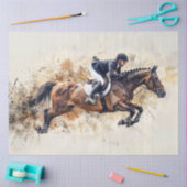 Decoupage Reitpferd Jumping Seidenpapier (Basteln)