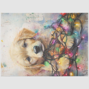 Decoupage Retriever Puppy Wrap Weihnachtslicht Seidenpapier