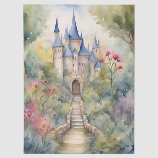 Decoupage Retro Märchenschloss Seidenpapier (Vorderseite)