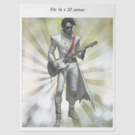 Decoupage Rock N Roll Star Retro 16x20 Canvas Seidenpapier